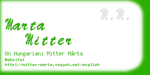 marta mitter business card