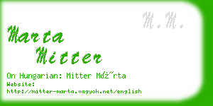 marta mitter business card